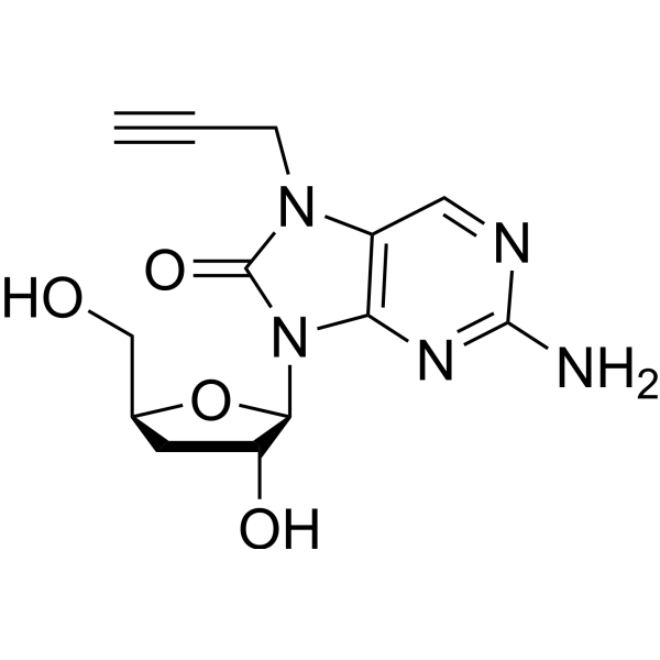 2-Amino-7-propargyl-7,8-dihydro-8-oxo-9-(beta-D-3-deoxy-ribofuranosyl)purine 2389988-75-2